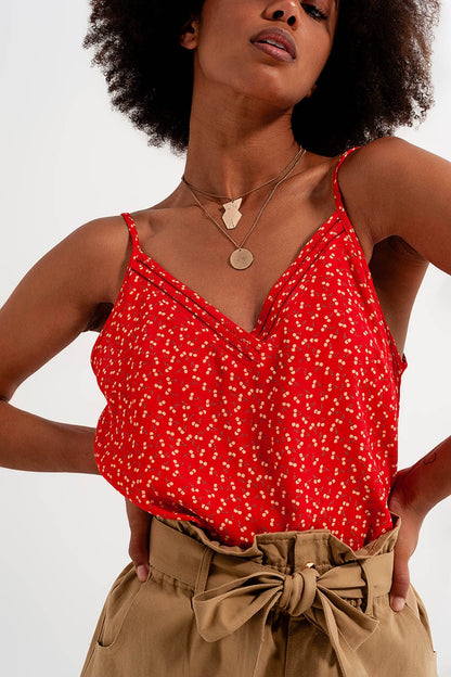 Sweet Red Cherry Printed Cami