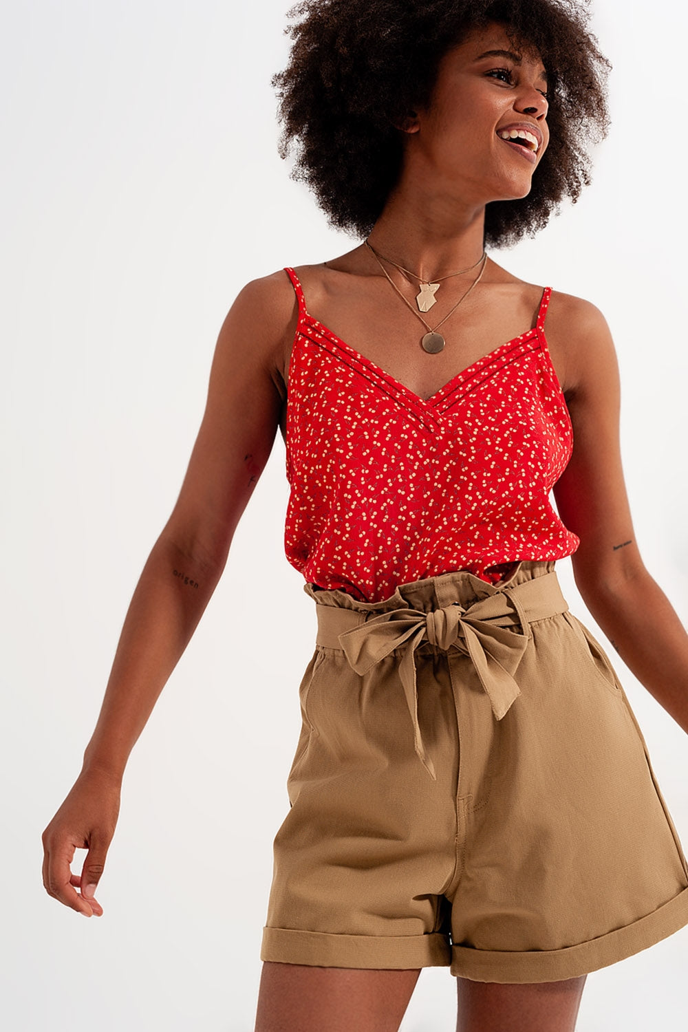 Sweet Red Cherry Printed Cami