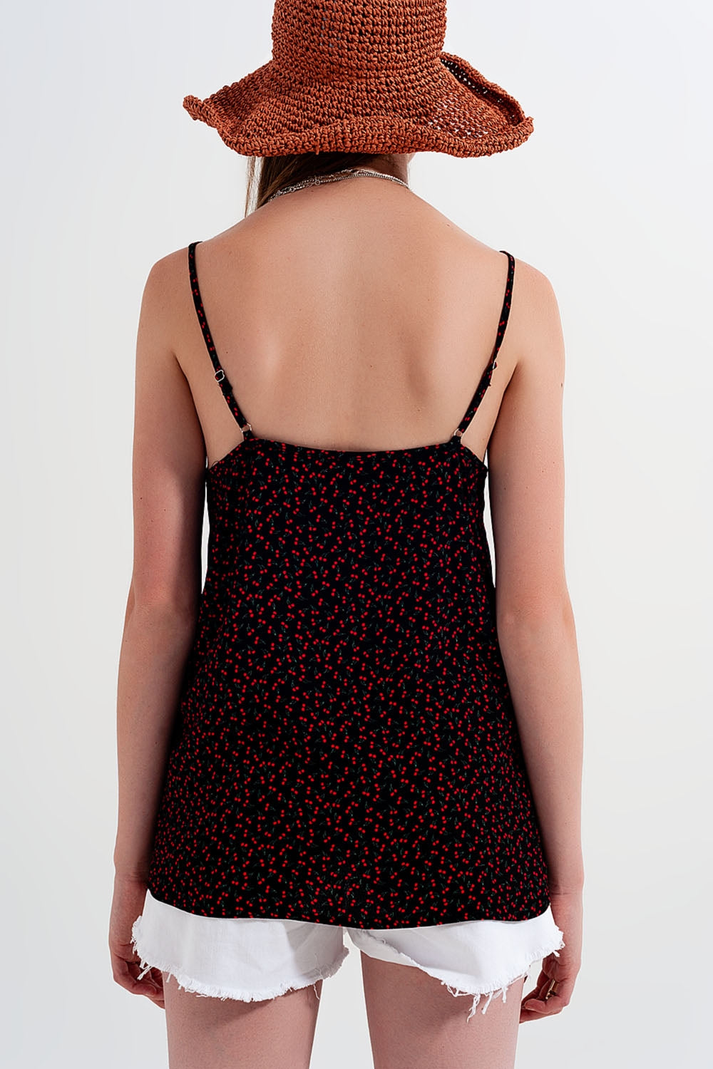 Sweet Black Cherry Printed Cami