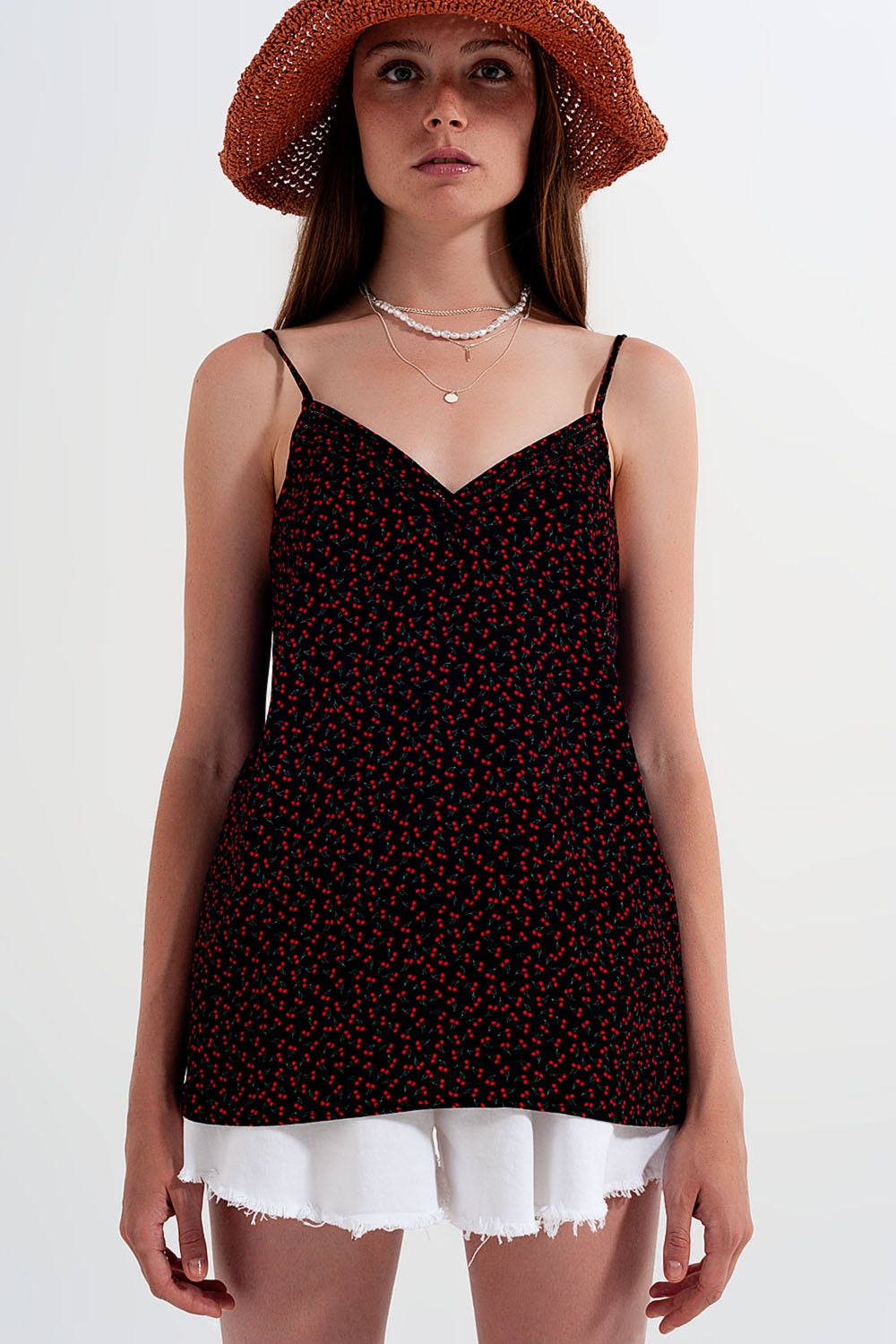 Sweet Black Cherry Printed Cami