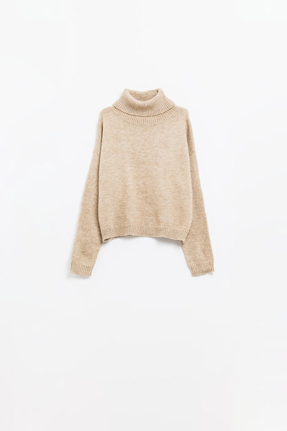 Cozy Luxe Dropped Sleeve Turtleneck Sweater