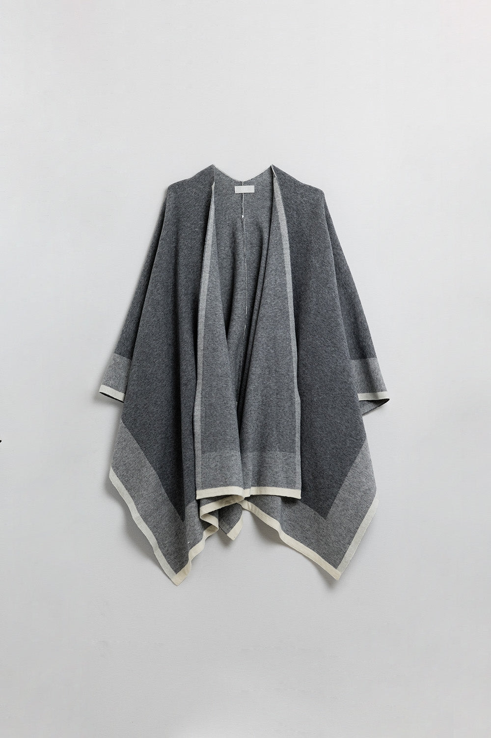 Chic Layers Knit Poncho - Grey