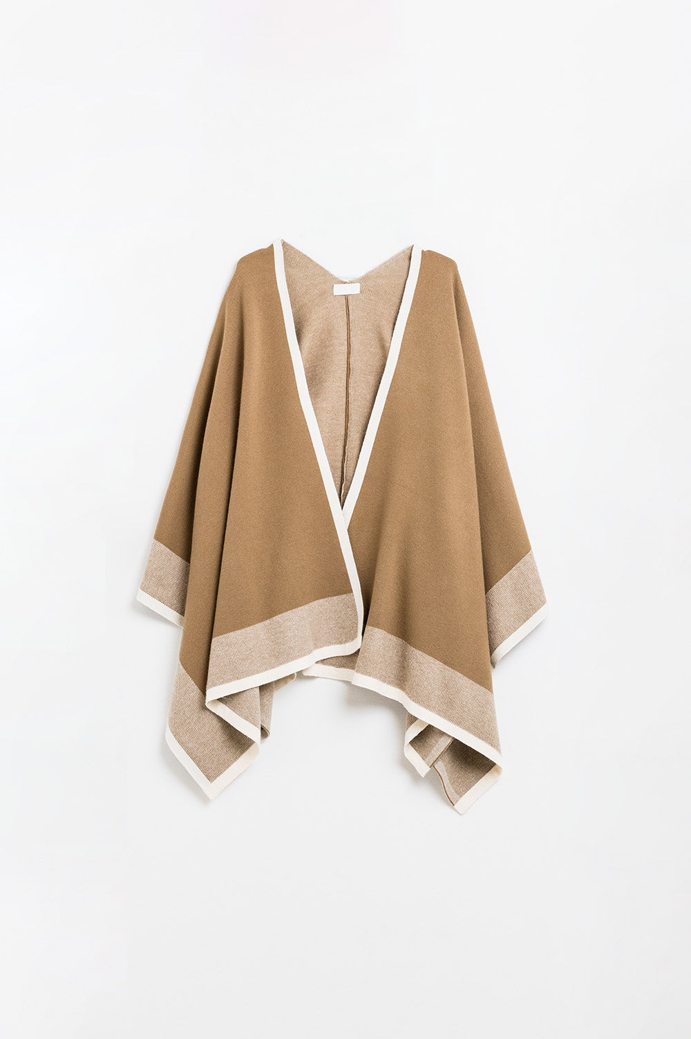 Chic Layers Knit Poncho - Camel