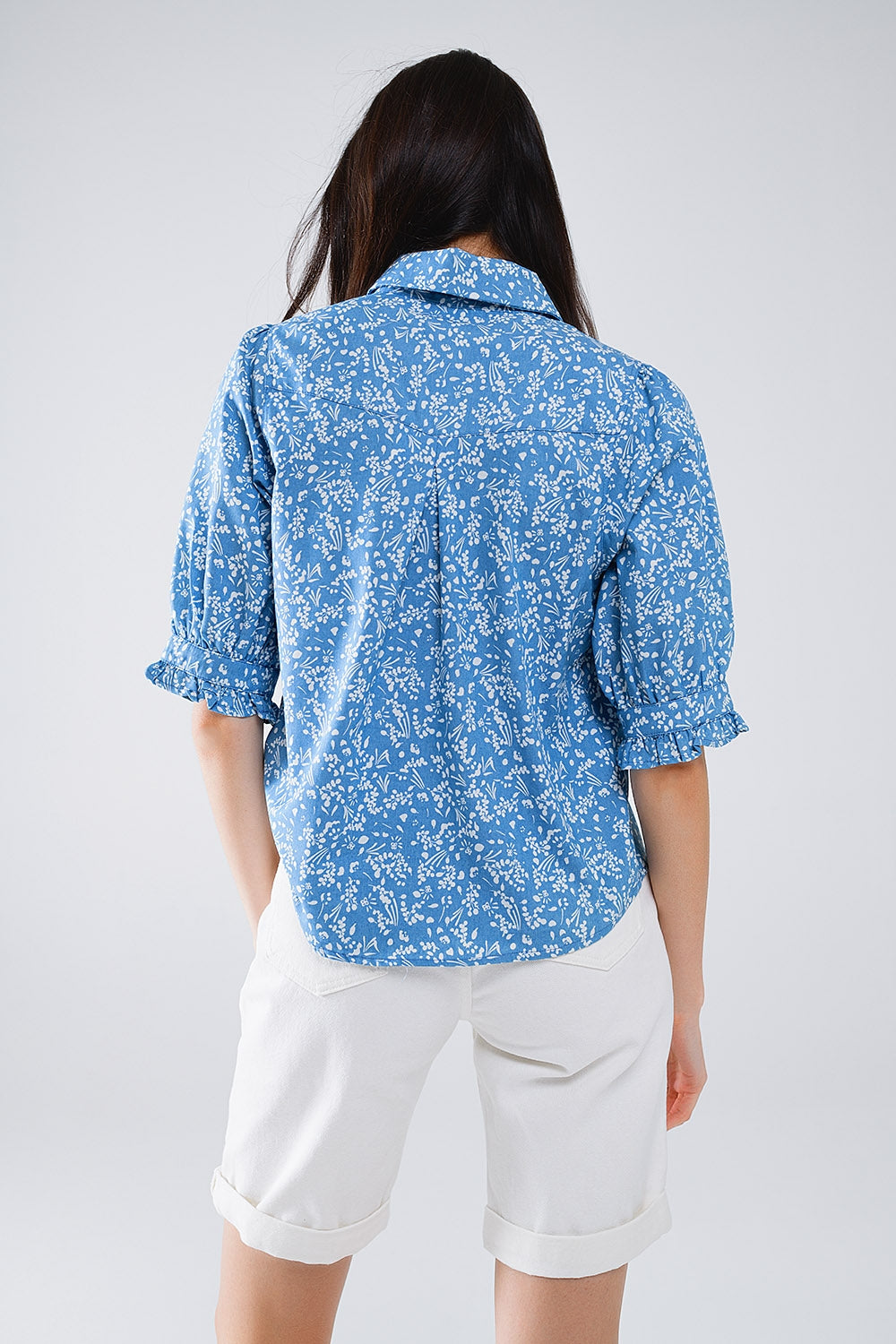 Floral Charm Button-Up Blouse