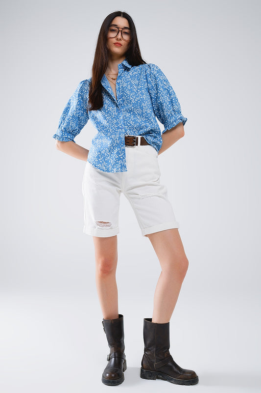 Floral Charm Button-Up Blouse