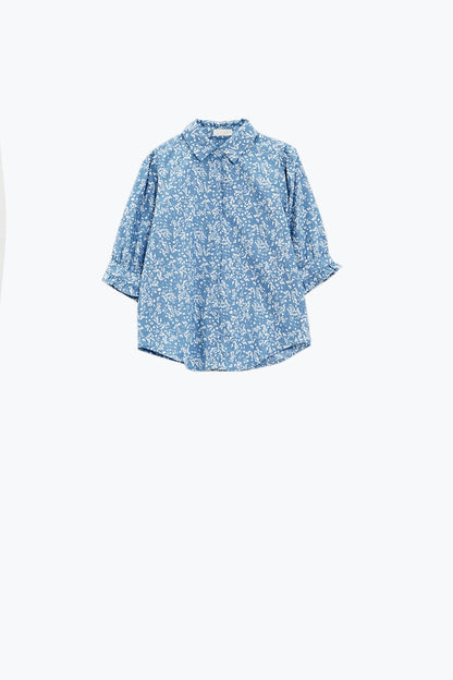 Floral Charm Button-Up Blouse