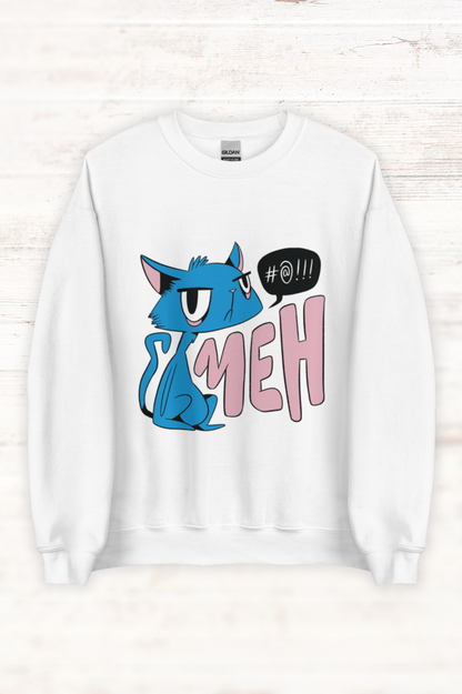 Meh Graphic White Sweatshirt