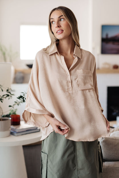 Softly Spoken Dolman Sleeve Blouse