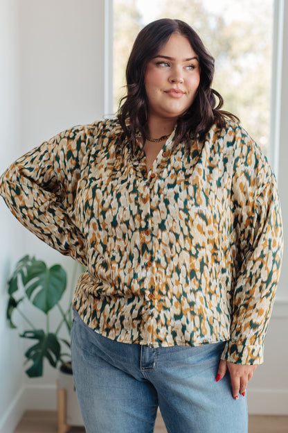 Whispering Willows Button-Up Blouse