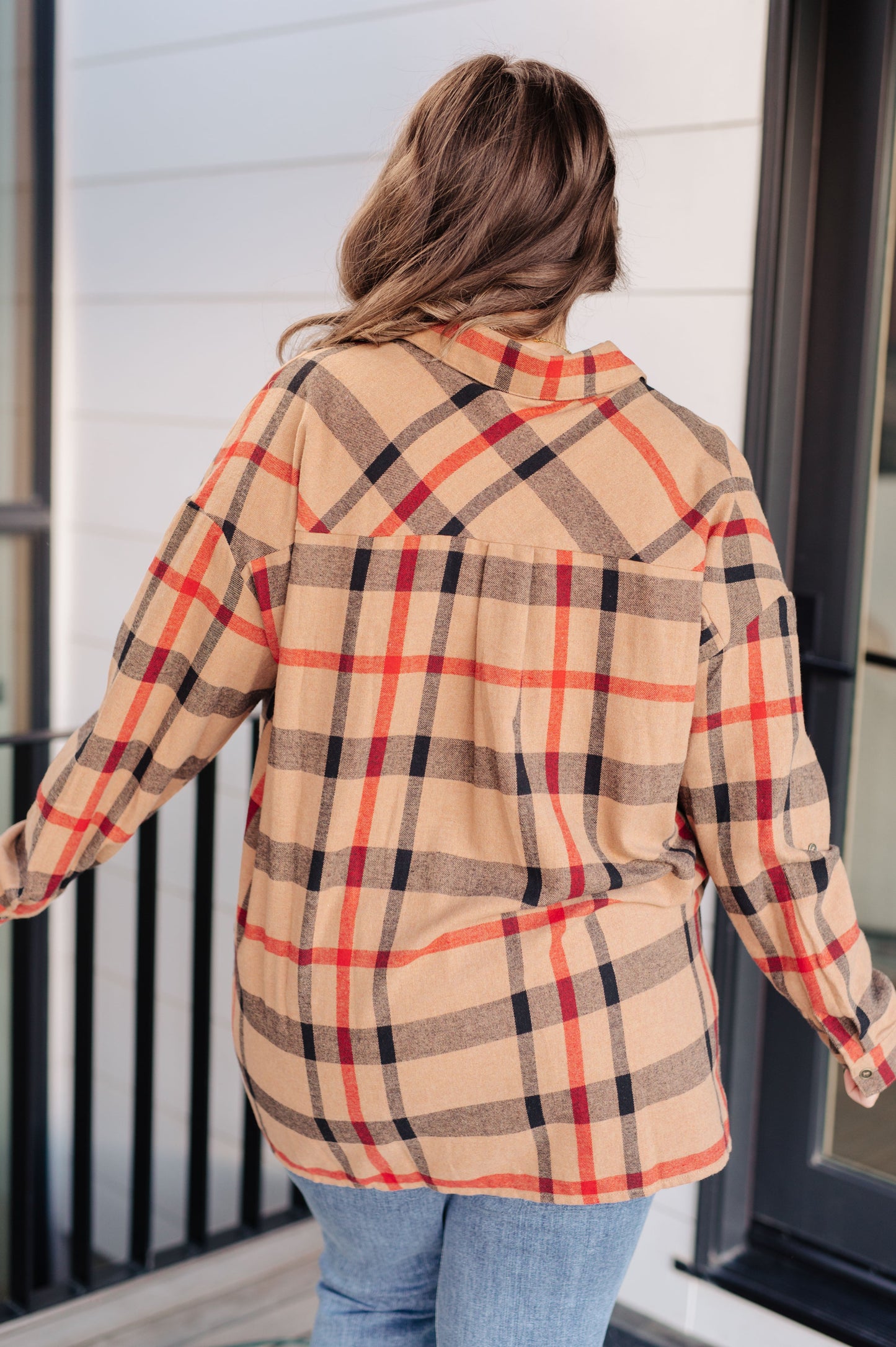 Plaid Perfection Oversized Button-Up Long Sleeve Top