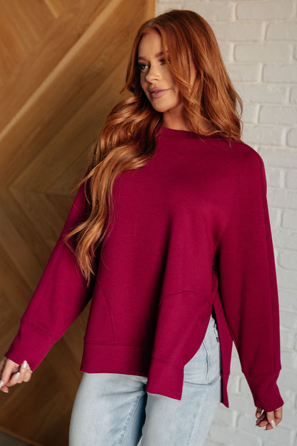 Refined Relaxation Scuba Sweater - Cabernet