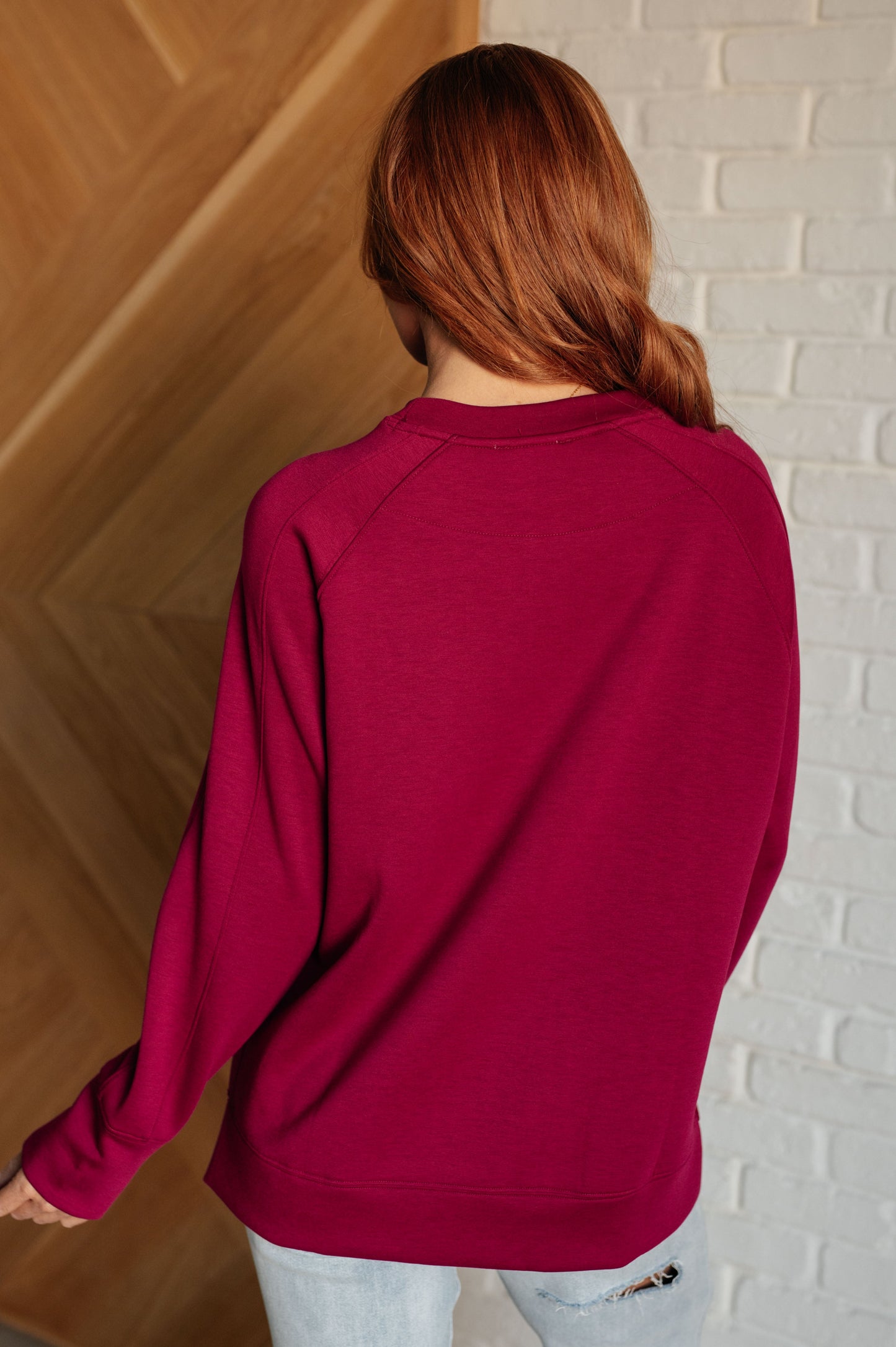 Refined Relaxation Scuba Sweater - Cabernet