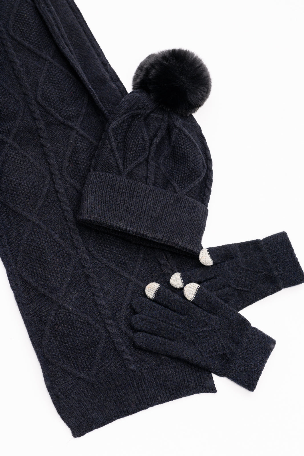 Winter Luxe Knit Set In Black