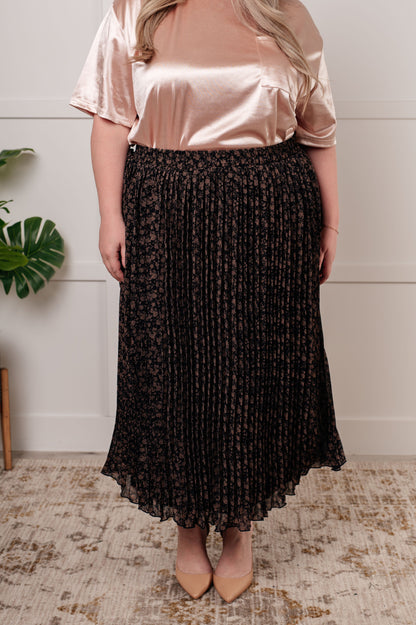 Botanical Bliss Pleated Midi Skirt