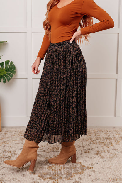 Botanical Bliss Pleated Midi Skirt