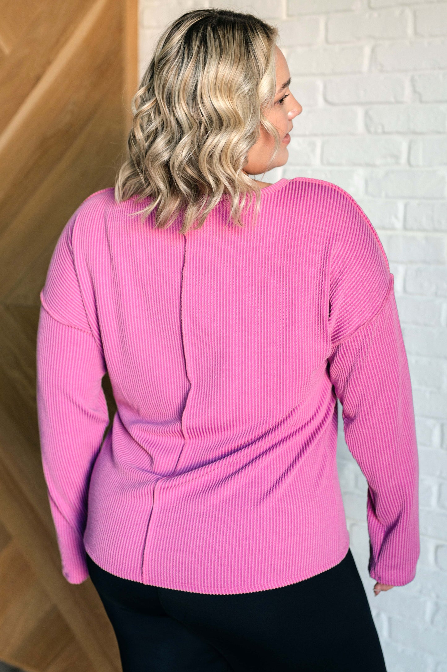 On My Level Ribbed Knit Top - Magenta