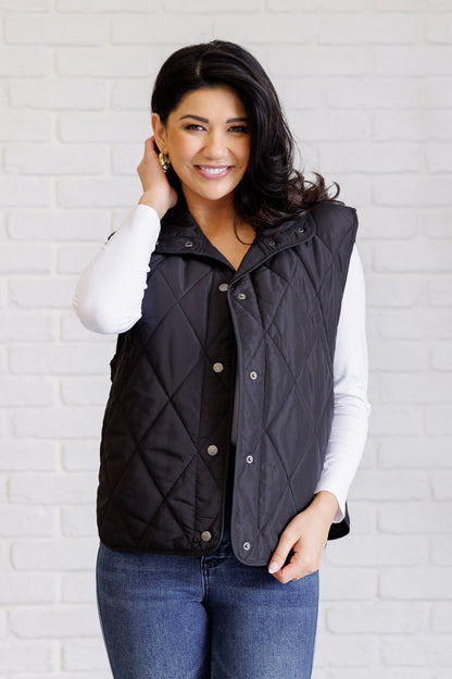 Chill Queen Quilted Puffer Vest - Black