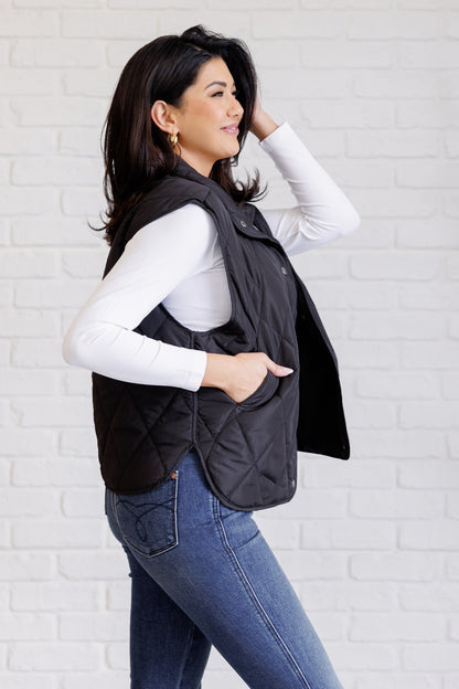 Chill Queen Quilted Puffer Vest - Black