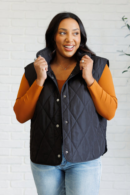 Chill Queen Quilted Puffer Vest - Black