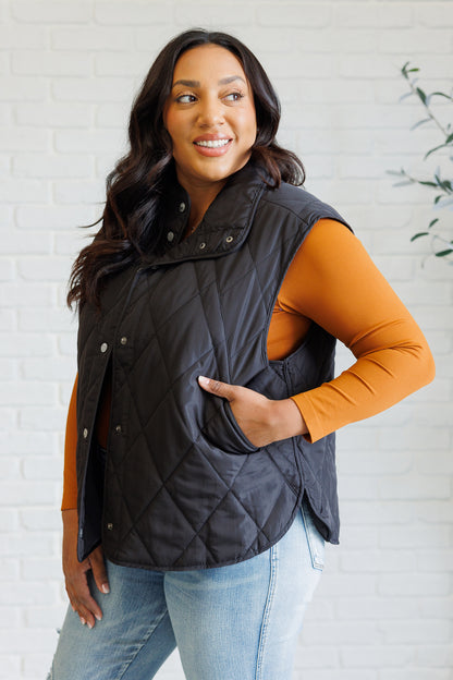 Chill Queen Quilted Puffer Vest - Black