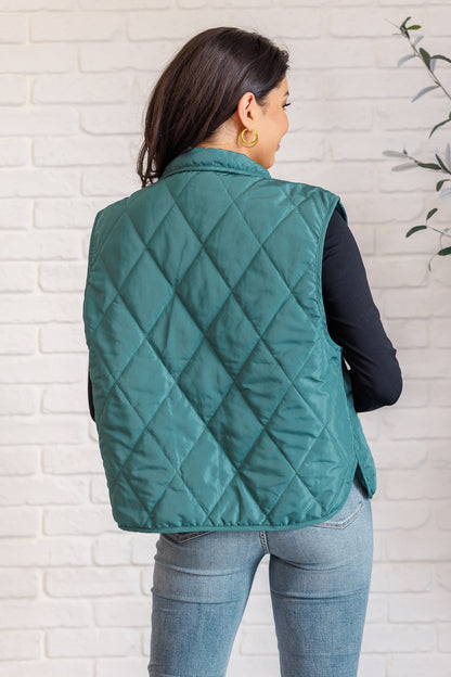 Chill Queen Quilted Puffer Vest - Hunter Green