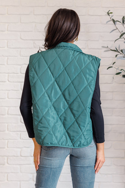 Chill Queen Quilted Puffer Vest - Hunter Green