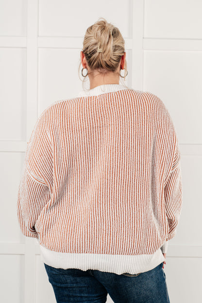 Effortless Charm Contrast Knit Sweater