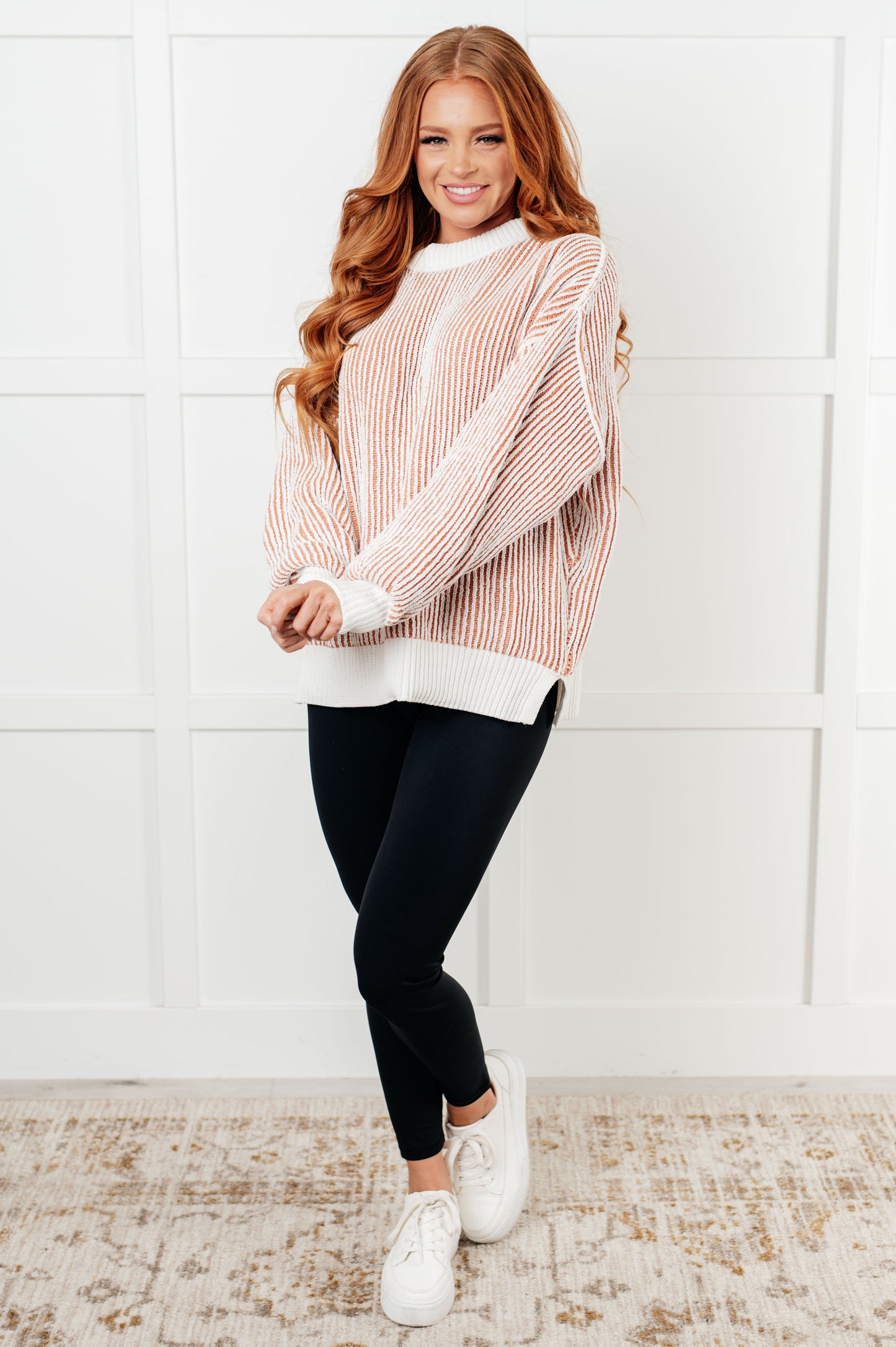 Effortless Charm Contrast Knit Sweater