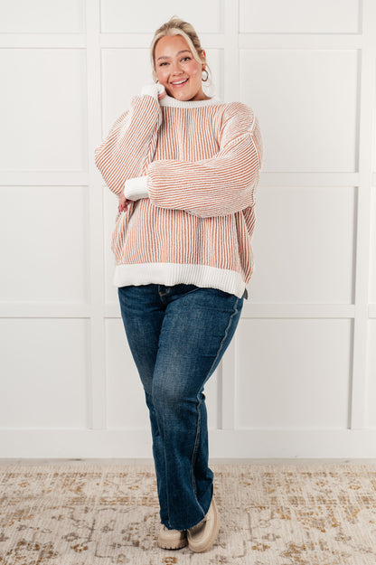 Effortless Charm Contrast Knit Sweater