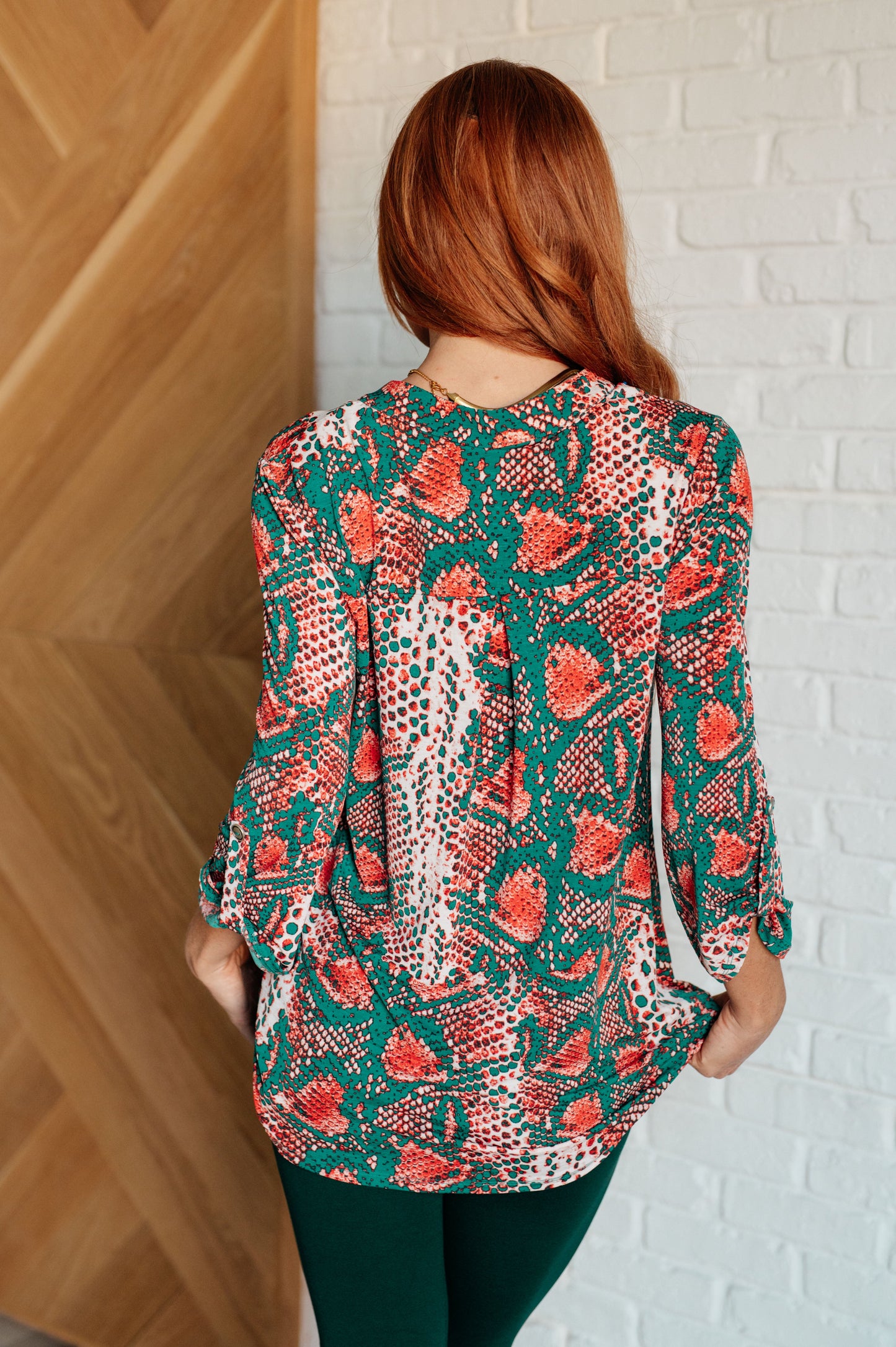 Enchanted Snake Teal Blouse - Redtop