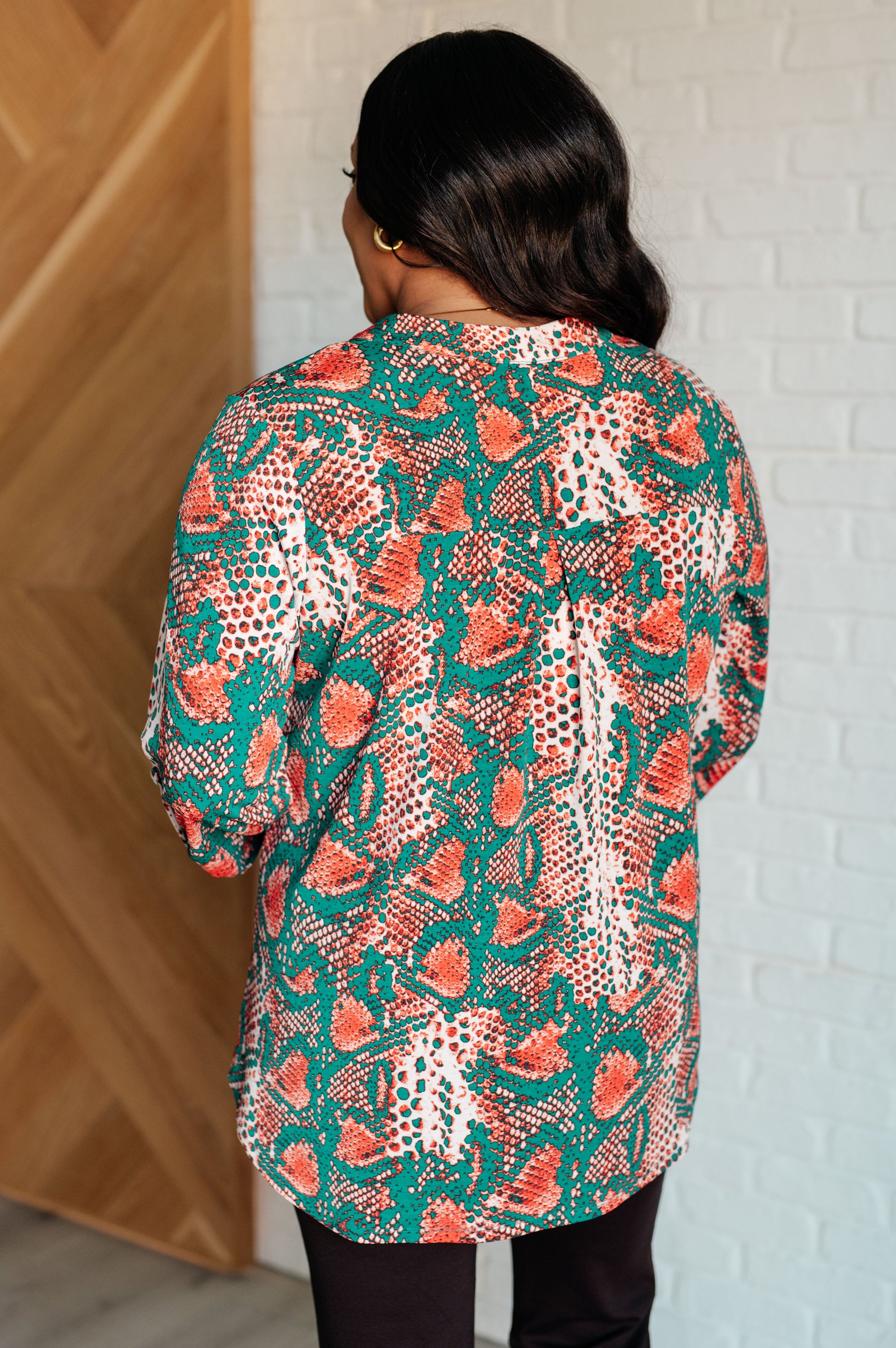 Enchanted Snake Teal Blouse - Redtop