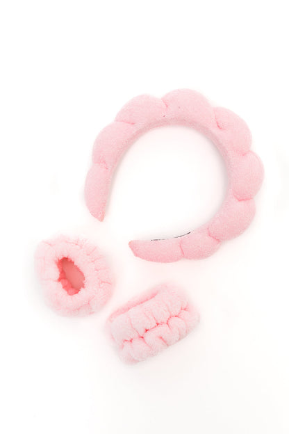 Pink Luxe Skincare Headband & Wristband