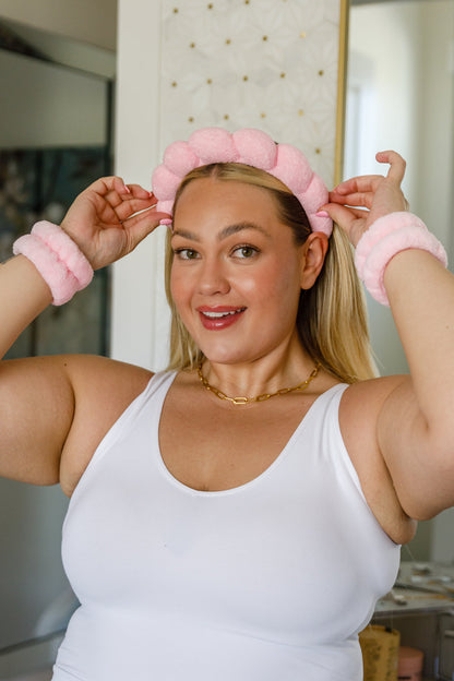 Pink Luxe Skincare Headband & Wristband