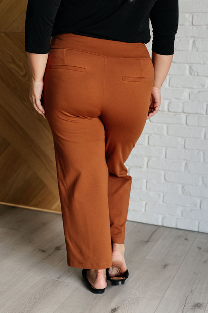 Wanderlust Wide Leg Crops in Rust - Redtop