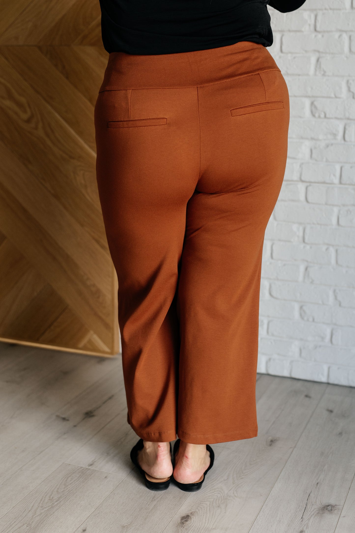 Wanderlust Wide Leg Crops in Rust - Redtop