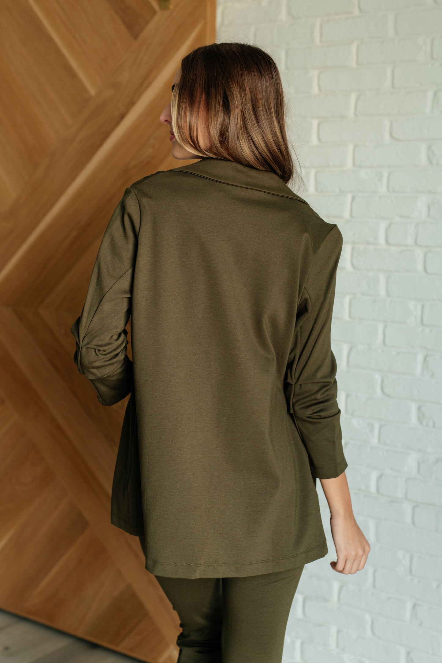 Olive Elegance 3/4 Blazer - Redtop