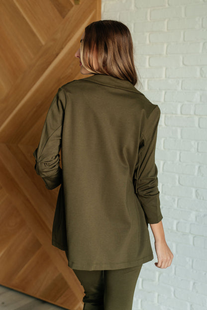 Olive Elegance 3/4 Blazer - Redtop