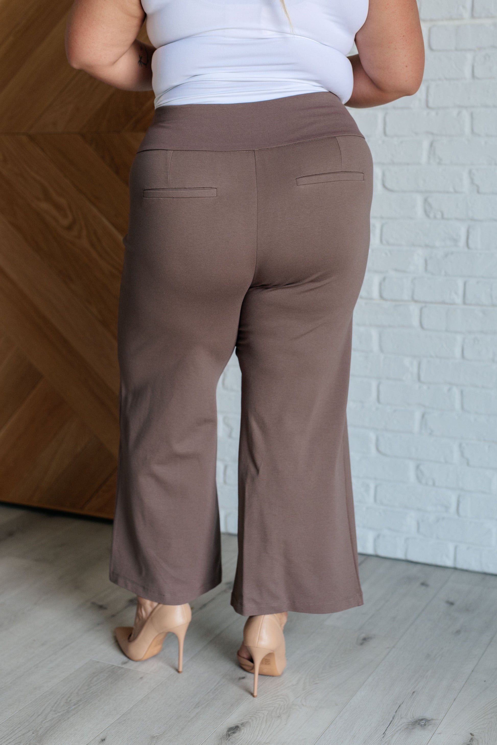 Serenity Wide-Leg Mocha Pants - Redtop