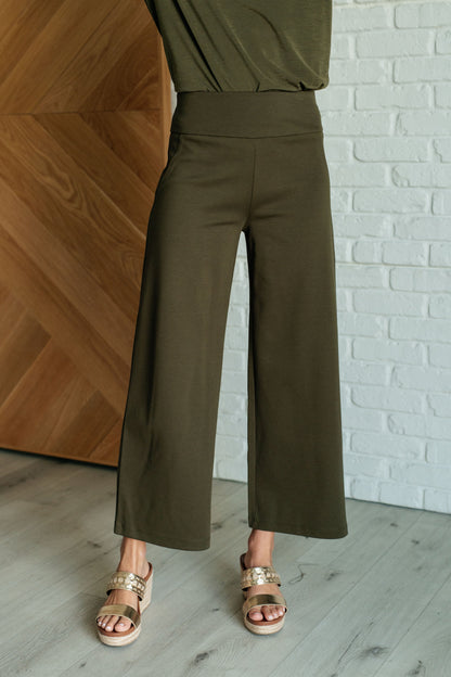 Natural Grace Wide Leg Crop Pants - Redtop