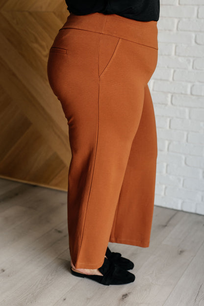 Wanderlust Wide Leg Crops in Rust - Redtop