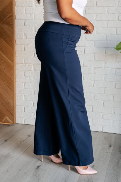 Vegas Wide Leg Pants in Navy