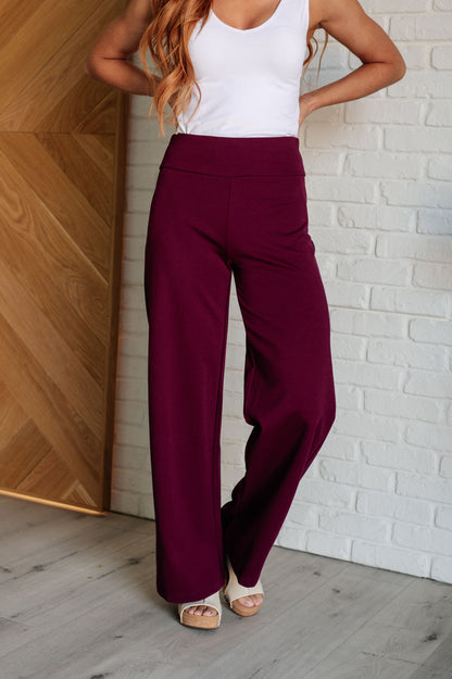 Vegas Wide Leg Pants in Wine