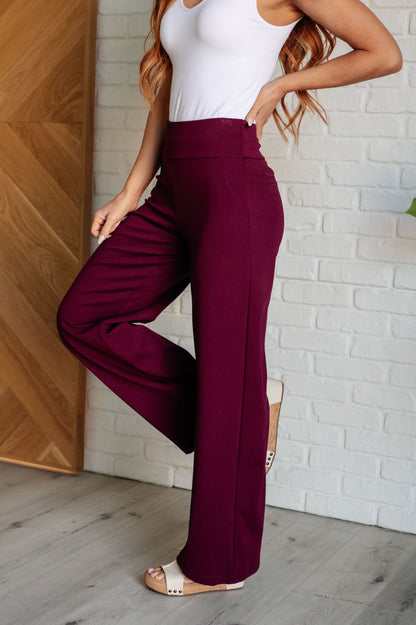 Vegas Wide Leg Pants in Wine