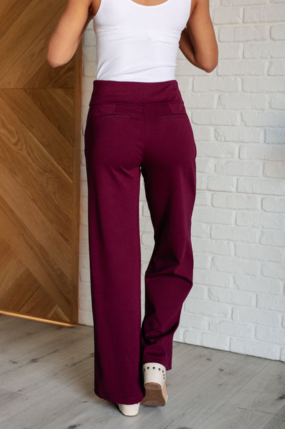 Vegas Wide Leg Pants in Wine