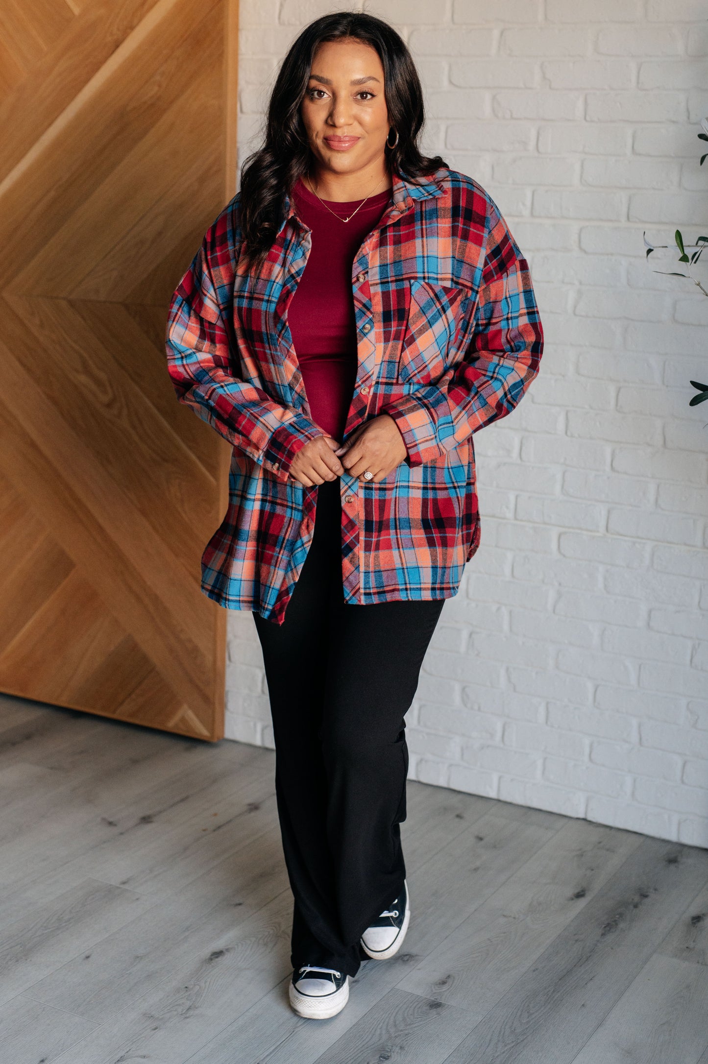 Plaid Perfection Button-Up Long Sleeve Shirt