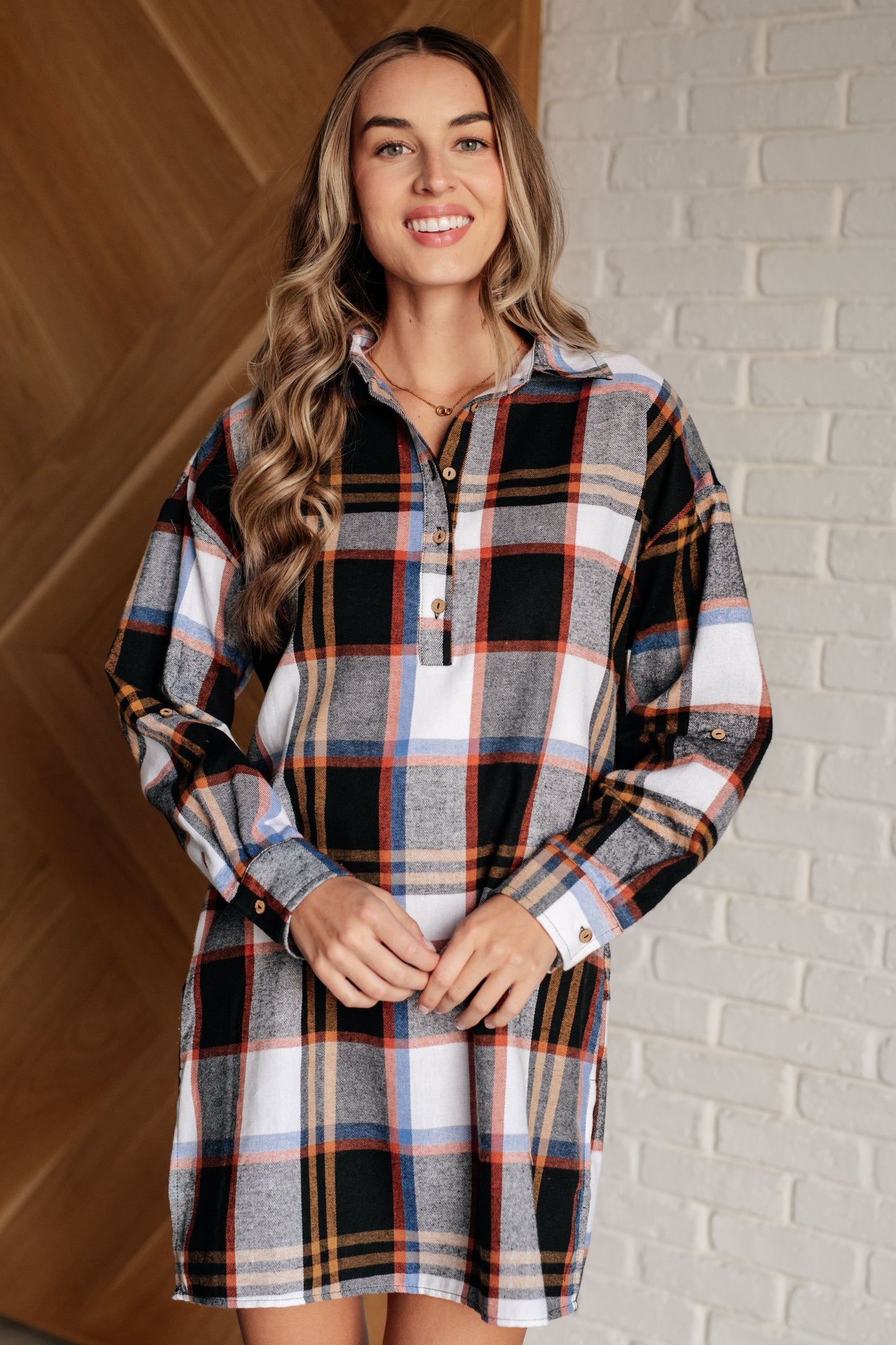 Gridlines & Grace Plaid Shirt Dress