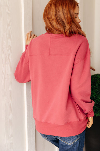 Sure Thing Mock Neck Pullover - Cranberry