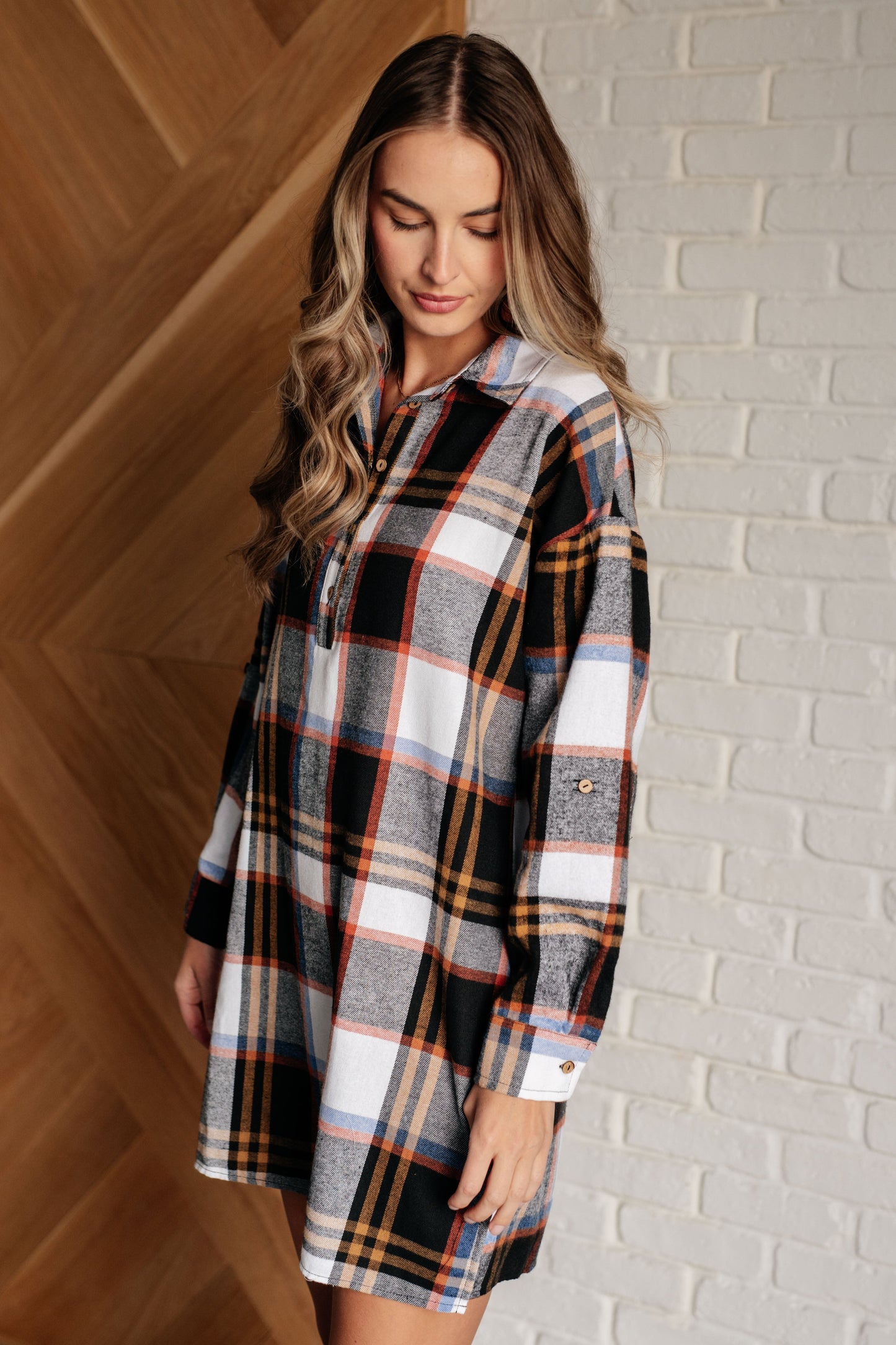 Gridlines & Grace Plaid Shirt Dress