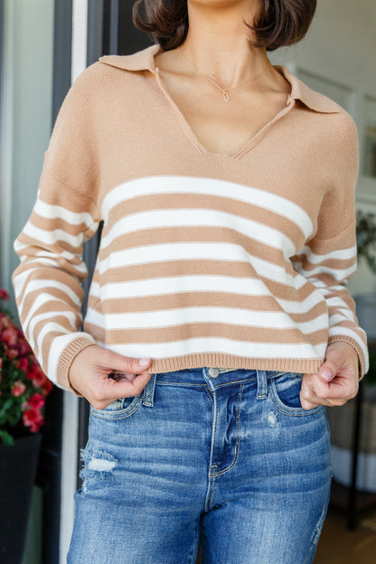 Striped Bliss Collared Sweater