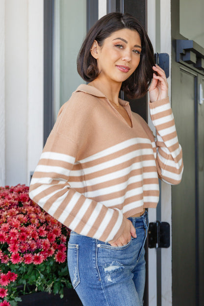 Striped Bliss Collared Sweater